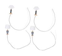 BESTonZON 4 Pièces Miniature Dollhouse LED Table Lamps with Switch Small Bedside Lights for DIY Mini Furniture Model Creative Micro Landscape Accessories