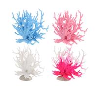 BESTonZON 4 Pièces Ornement Branche d'arbre sous-Marin Décoration Colorée Plastique Branche Artificielle Réaliste pour Habitat Poisson Accessoire Décoratif pour Aquarium Marin 4pcs