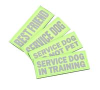 BESTonZON 4 pièces Patchs Harnais Chien Réfléchissants Patchs Service Dog Nylon pour Harnais Sécurité Accessoires Brodés pour Chiens