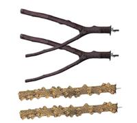 BESTonZON 4 pièces Perchoirs Naturel pour Oiseaux Bâtons de Meulage pour Griffes de Perruche et Perroquet Jouets pour Cage Doiseau Support de Perchoir Durable et Facile à Installer et Forme