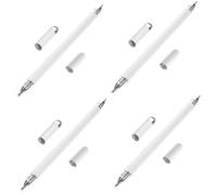 BESTonZON 4 Pièces Stylet Inscriptible Stylets pour Écrans Tactiles Stylet Capacitif De Téléphone Stylet pour Tablette Écran Portatif Blanche Précision Alliage d'acier Inoxydable Plume