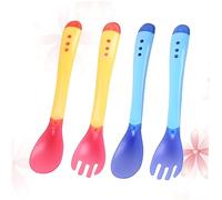 BESTonZON 4 Pièces Vaisselle Bébé Couverts Pour Tout-petits Couverts Bébé Ustensiles Pour Bébé De Baptême Pour Bébé Vaisselle à Tête Cuillère Ranger La Vaisselle Pour Bébé