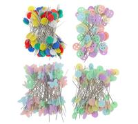 BESTonZON 400 Épingles à Coudre Droites à Tête Plate en Acier 4 Boîtes de 100 Pcs Couleurs Variées pour Quilting Patchwork et Loisirs Créatifs