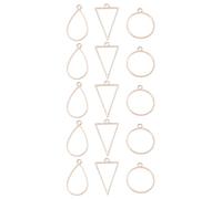 BESTonZON 45 Pendentifs à Monture Géométrique en Alliage de Zinc Cadre Ajouré à Dos Ouvert Assortiment DIY 15 Triangles 15 Gouttes 15 Ronds Légers et Résistants pour Créations Bijoux