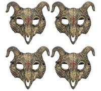 BESTonZON 4pièces Masque De Chèvre Halloween Masque Horrifique Pour Costume De Cosplay Accessoire De Fête Décoratif Pour Carnaval Et Photographies Style Horreur