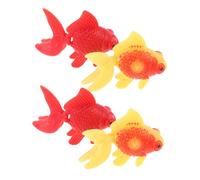BESTonZON 4pièces Poisson Rouge Flottant Artificiel Décoration Réaliste pour Aquarium Miniature Plastique pour Jardin Maison Étang