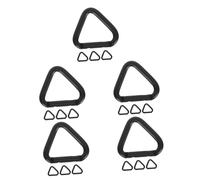 BESTonZON 5 Ensembles Mousquetons Triangulaires Aluminium Alloy Crochets Robustes pour Escalade Et Randonnée Fixation Sécurisée Accessoire De Plein Air Noir 4 Pièces * 5