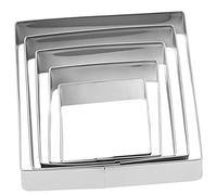 BESTonZON 5 Pièces Accessoires Formes Alimentaires Cuisine Restaurant Presse Biscuit Coupe Réutilisable Moules Décoratifs Pâte Carré Pâtisserie Inoxydable Fabrication Fondant Cutters Outils
