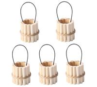 BESTonZON 5 Pièces Mini Seau Bois pour Décor Miniature de Village de Noël Accessoire de Maison Bjd Éducatif pour Ornement de Scène Miniature