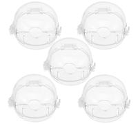 BESTonZON 5 pièces Protection Boutons Cuisinière Gaz Sécurisée Double Couvercle Garçon Fille Compatible Four Fourneau