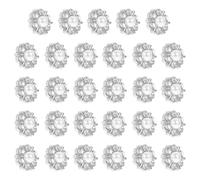 BESTonZON 50 Boutons Nacrés en Alliage et Strass Argentés Décorations DIY pour Vêtements et Accessoires Boutons Vintage sans Ouverture pour Couture et Embellissement Lot de 50 Pièces