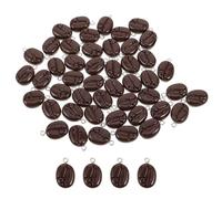 BESTonZON 50 Breloques Grains de Café en Résine Blanche Trou Mini Perles DIY pour Création Bijoux Boucles D’Oreilles Porte-Clés et Loisirs Créatifs Fournitures Artisanales 50 Pièces