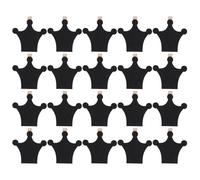 BESTonZON 50 Mini Tableaux Noirs en Bois avec Pince Forme Couronne, Étiquettes de Table de Dessert Réutilisables, Porte-mémos Noir Compact pour Buffet Mariage et Décoration