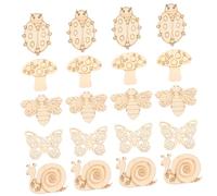 BESTonZON 50 Pièces artisanat en bois inachevé ornement naturel Embellissement Bricolage enfant déco tranches de bois inachevées d'animaux de la jungle Graffiti Wood Chips Light Brown