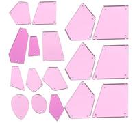 BESTonZON 50 Strass à Coudre Miroir Acrylique Effet Miroir Pièces Acryliques Brillantes pour Vêtements Accessoires DIY Couture Couleur Violet Profond Forme Plate Adaptés aux Créations