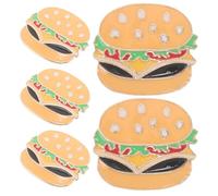BESTonZON 5pièces Broches Hamburger Métal avec Émail Brillant Insigne Alimentaire de Dessin Animé Épingle de Revers pour Chapeau et Jean Bijou de Broche pour Femme et Homme