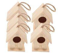 BESTonZON 5pièces Nid Oiseau Artificiel Bois Décoratif Nichoir pour Jardin Et Intérieur Lot de Mini Pendentifs