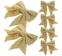 BESTonZON 6 Pièces Décoration Nœud de Noël Or Pailleté, Style Unique et | Sapin et Présents, Finition Brillante, Teinte Or, Choix Festif pour Noël