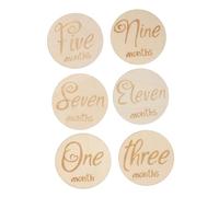 BESTonZON 6 Pièces Jalons De Bébé Accessoires Photo De Croissance Infantile Cartes Commémoratives Pour Enfants Signe Du Nouveau-né Carte D'anniversaire De Bébé Âge Jouer En Bois