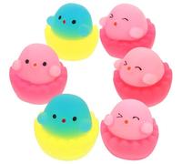 BESTonZON 6 Pièces Lot de 6 Petits Jouets en Silicone Souple de Poussin Multicolores, pour Garnir Un Panier de Pâques, Présents pour Fête d'Garçon et Filles et Paquet à Surprises