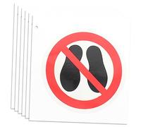 BESTonZON 6 Pièces ne pas marcher sur les autocollants ne pas marcher sur la surface stickers étiquette emblèmes autocollants de panneau d'avertissement avertissement stickers