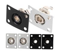 BESTonZON 6 pièces Plaque Jack Carrée pour Guitare Électrique et Basse Noir et Connecteur Audio Robuste Protection Anti-débranchement Compatible Amplificateur et Enregistrement