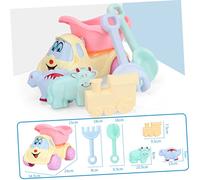 BESTonZON 6 pièces Set de Jeux de Plage pour Garçon Fille Jouets de Sable Colorés Plastique Sûr Pelle et Camion à Sable Kit Créatif pour Filles et Garçons pour Imagination et Socialisation