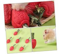 BESTonZON 6 pièces Set de Jouets à Mâcher Forme de Fraise pour Petits Animaux Jouets Naturels pour Cochons Hamsters et Chinchillas Favorisant Dentaire Divertissement