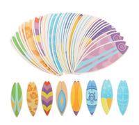BESTonZON 60 Pièces Planche De Surf Hawaii Planche De Surf Décorations De Fête Mini Planche De Surf Décor Planche De Surf Autocollants Décorations De Classe D'Été Planche De Surf Décoration