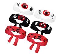 BESTonZON 6pièces Bandeaux De Karaté Japonais Set Pour Tête Style Samouraï Imprimé Unique Polyvalent Pour Entraînement Et Quotidien