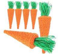 BESTonZON 6pièces Jouet De Dentition pour Animaux Forme De Radis Tressé Accessoire De Pâques pour Hamster Cochon Et Lapin Jouet à Mâcher pour Petits Animaux