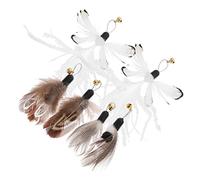 BESTonZON 6Pièces Kit de Têtes de Remplacement pour Baguette pour Chat Accessoires de Jeu Plumes Colorées pour Éveiller Instincts de Chasse Relation avec Votre