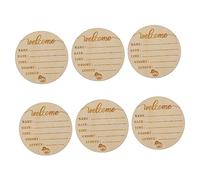 BESTonZON 6pièces Plaques Bois Pour Annonce De Naissance De Cartes Mensuelles Personnalisées Pour Photographies Accessoire Et Durable Pour Suivre Les Étapes De Vie De Votre