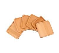 BESTonZON 6pièces Plateau De Jardinière Bambou Soucoupe De Jardinière pour Pots De Fleurs Support De Pot avec Écoulement De Terre Et Collecte Eau