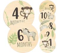 BESTonZON 7 Pièces Disques Mensuels Bois Pour Cartes De Croissance Bois Décorations De Naissance