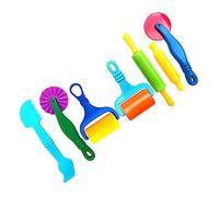 BESTonZON 7 Pièces Kit à Pâte Plastique pour Garçon Fille Outils DIY Argile Manuel Couleur Aléatoire Accessoires Pâte à Modeler Améliore Créativité et Motricité Couleur