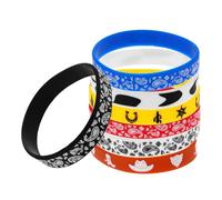 BESTonZON 7 pièces Lot de Bracelets Silicone Thème Cowboy Western Bracelet Élastique Accessoire Fête Mode Unisexe Multi-fonctionnel et Léger pour Événements