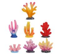 BESTonZON 7 Pièces Lot de Décor Corail Résine pour Aquarium Ornements Colorés Miniatures pour Réservoir Poissons Décoration Paysage Marin et Facile à Entretenir