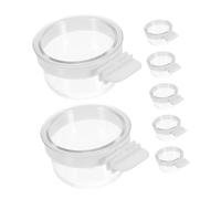 BESTonZON 7pièces Mangeoire Transparente pour Oiseaux Bols Amovibles pour Calopsittes Perruches Et Perroquets Design Ergonomique pour Cage Intérieure Ou Balcon Facile à Nettoyer