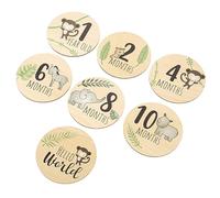 BESTonZON 7pièces Mois de Cartes de Croissance Bois pour Garçons et Filles Disques Boiscadeaux de Naissance