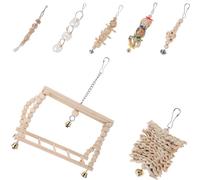 BESTonZON 7Pièces Naturel Cordes à Mâcher pour Perroquets Accessoires de Aire de Jeu pour Exploration