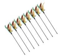 BESTonZON 8 pièces Baguette à Plumes Colorées pour Jouets Interactifs avec Cloche pour Intérieur et Activités Ludiques Stimule Instinct de Chasse et Encourage