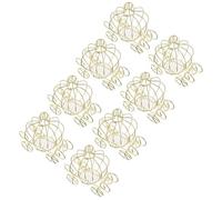 BESTonZON 8 Pièces Boîte de Carrosse Citrouille en Métal Or, Contenant pour Dragées Sécurisé, Décoration Créative pour Occasions Festives et Centre de Table Élégant