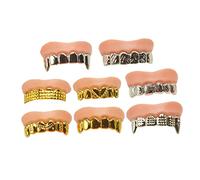 BESTonZON 8 Pièces Fausses Dents Décoratives Halloween Dentier Prothèse Style Zombie Accessoire Cosplay pour Fêtes et