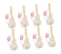 BESTonZON 8 Pièces Guitares Bois Non pour Garçon Fille Décorations Musicales DIY Jouets Bois pour Activités Manuelles et Fête à Thème Musique