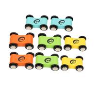BESTonZON 8 Pièces Jouets Bois pour Garçon Fille Mini Voitures de Course avec Circuit Bois pour Développement Cognitif et Coordination Motrice Jouets Éducatifs Colorés pour Garçons et Filles
