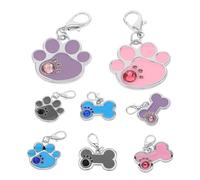 BESTonZON 8 Pièces Médailles Chien Gravure Personnalisée Os et Patte Plaques Identification Gravées Antiperte pour Chiots et Chiens Adultes Accessoires pour Colliers