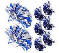 BESTonZON 8 Pièces Pompons Métalliques pour Cheerleading Légers et Brillants Accessoires Paillettes pour Danse et Sport Fleurs à Main pour Performances Scolaires et Événements Sportifs