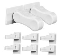 BESTonZON 8 Pièces Verrou de Sécurité pour Garçon Fille Lot de Blocs de Porte Adhésifs Arrêt de Porte pour Garçon Fille Verrous Universels pour Poignées de Installation Facile et Durable