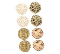 BESTonZON 8pièces Jouets à Mâcher pour Petits Animaux Balles Rotin pour Lapins Et Hamsters Soins Dentaires Jouets Cage Accessoires
